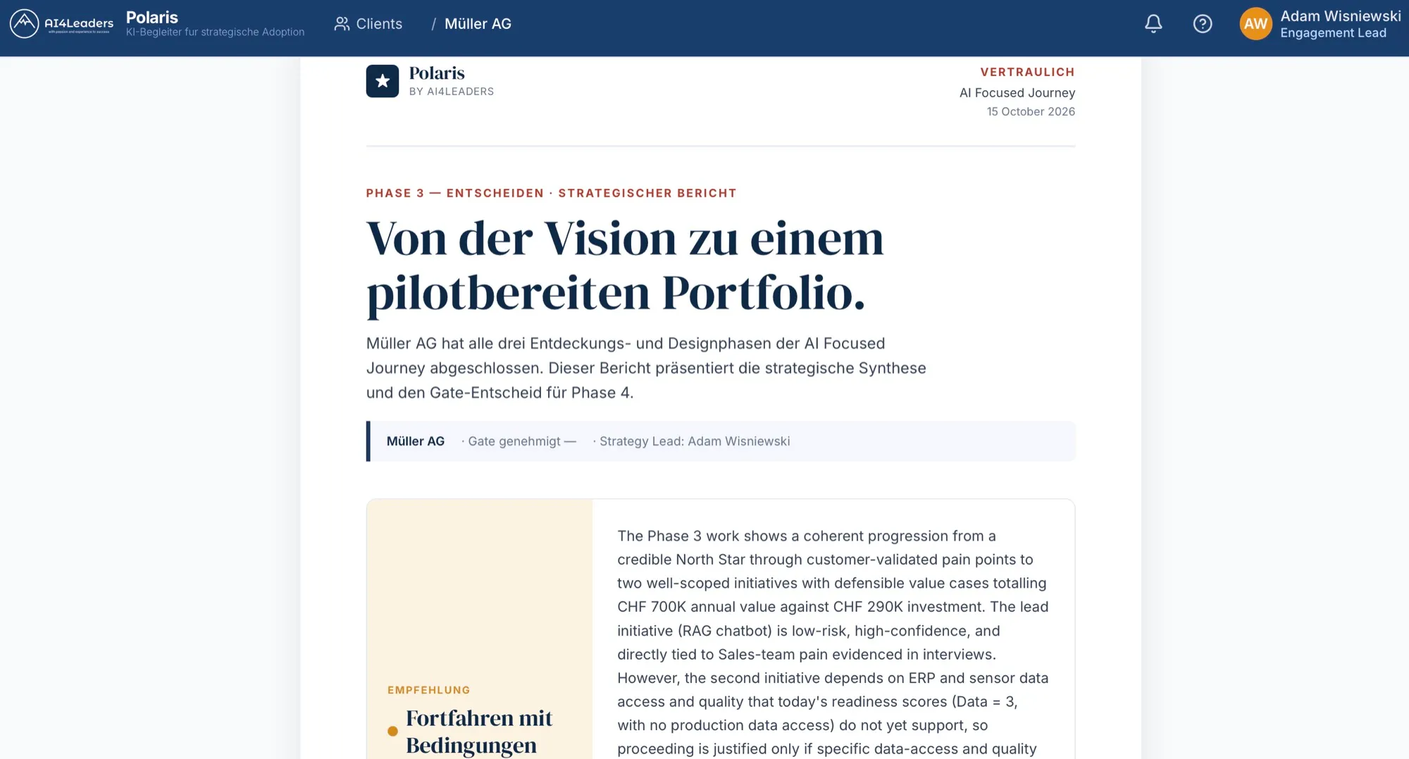 Strategiebericht nach Phase 3