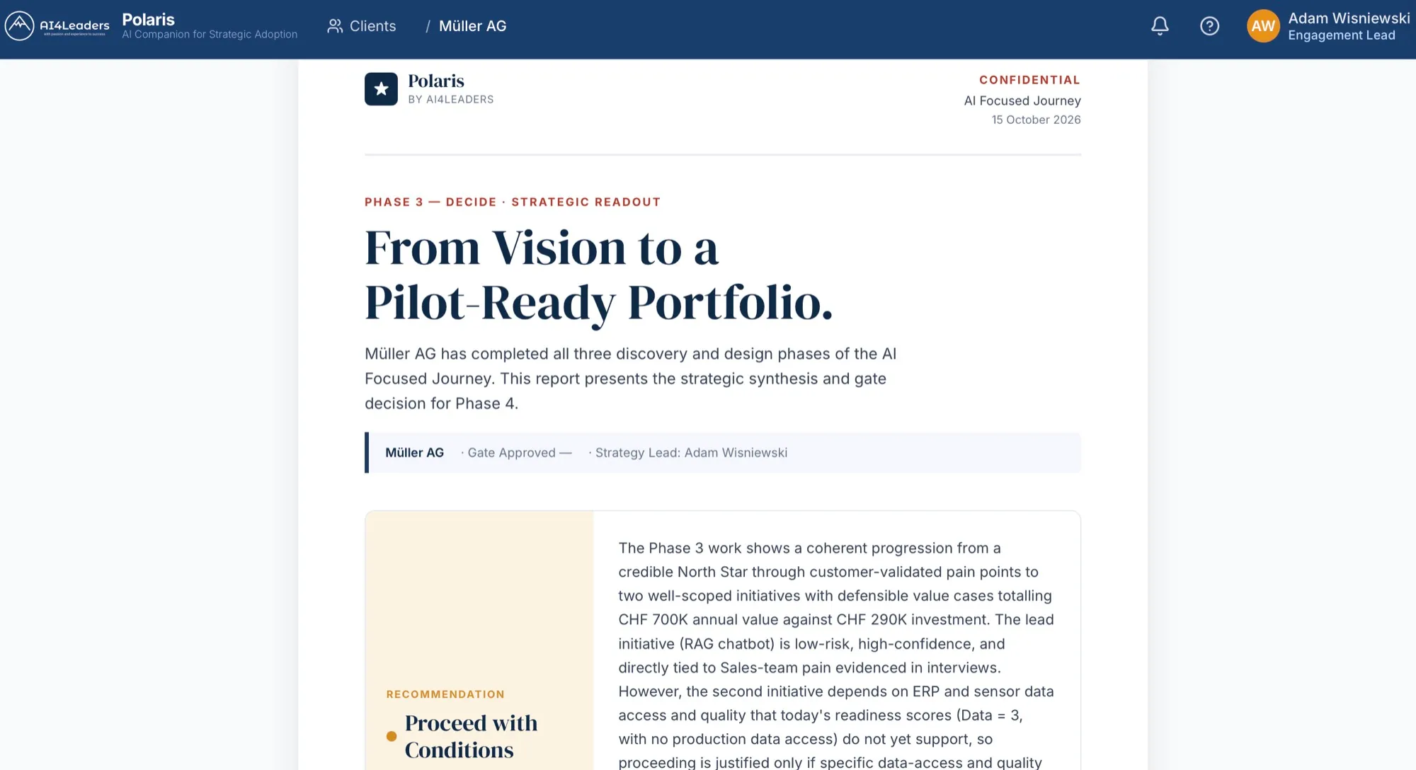 Strategic report after phase 3